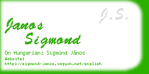 janos sigmond business card
